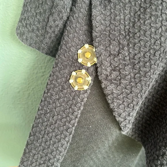 Deletta Black Short Sleeve Textured Layered Tee - Picture 2 of 7